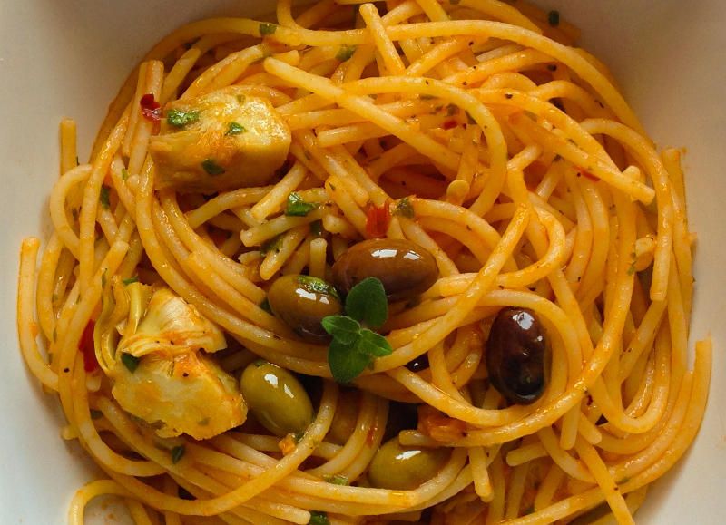 Оливье спагетти с броколи