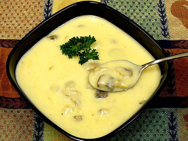 Грибной суп пюре с сыром Чеддер